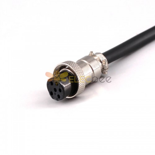 GX12 Aviation Connector Butt-Joint Type 6pin  straight   Female with  2M Cable