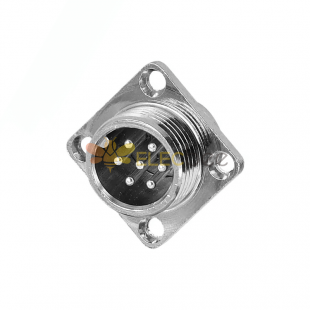 GX12 Aviation socket  male 7pin straightflange Solder Type IP67 whaterproof connector