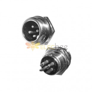 GX12 Aviation  connector  male 4pin StraightPanel mount Solder Type IP65 whaterproof connector