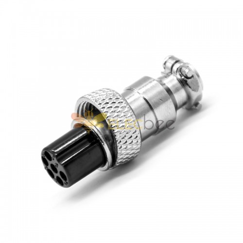 GX12 Aviation  connector  female 6pin Straightcable line Solder Type IP65 whaterproof connector