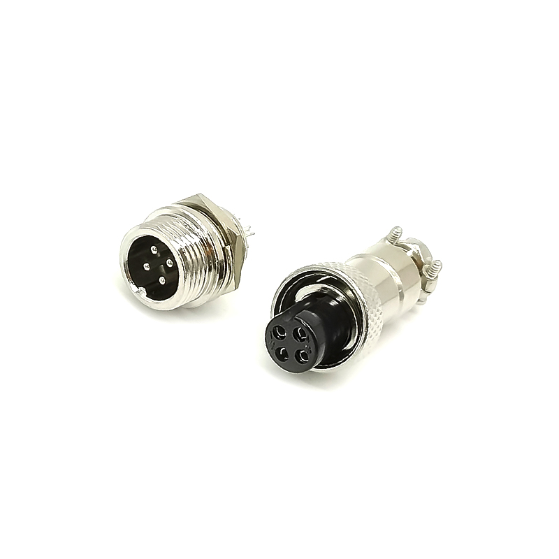 GX12 Aviation  connector  Male and Female (one Pair) 4pin StraightPanel mount Solder Type IP65 whaterproof connector