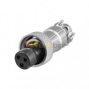 GX12 Aviation Plug  female 3pin straightcable line Solder Type IP67 whaterproof connector