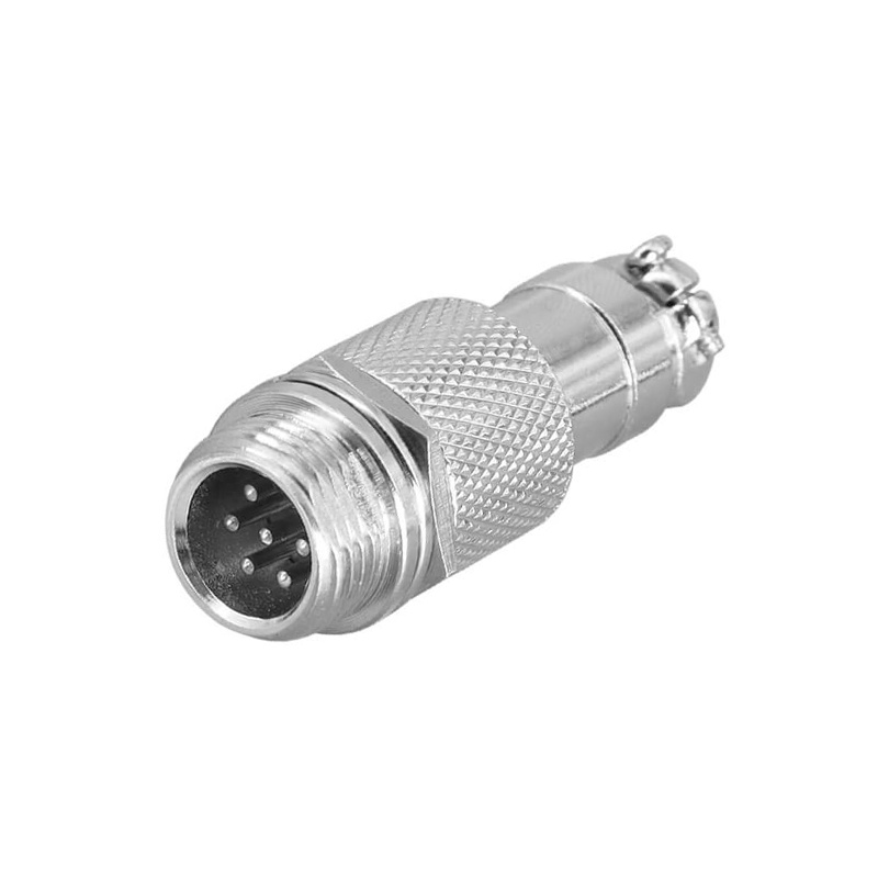 GX12 Aviation  connector  male 6pin StraightButt-Joint Type Solder Type IP65 whaterproof connector