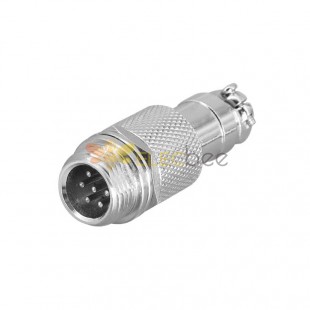 GX12 Aviation Plug  male 6pin straightButt-Joint Type Solder Type IP67 whaterproof connector