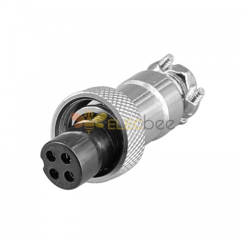 GX12 Aviation  connector  female 4pin Straightcable line Solder Type IP65 whaterproof connector