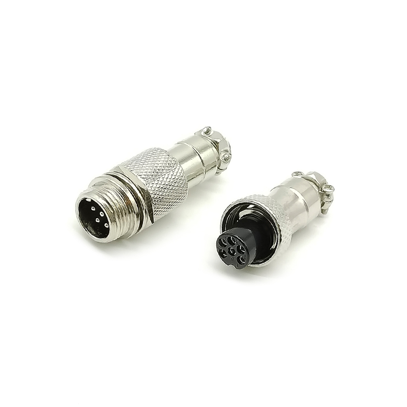 GX12 Aviation  connector  Male and Female (one Pair) 6pin StraightButt-Joint Type Solder Type IP65 whaterproof connector