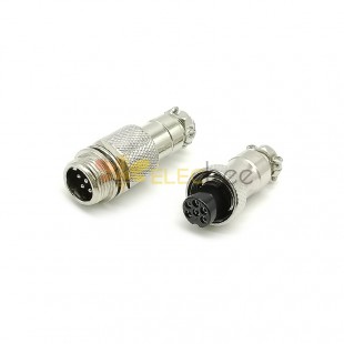 GX12 Aviation Plug and socket  Male and Female (one Pair) 6pin straightButt-Joint Type Solder Type IP67 whaterproof connector