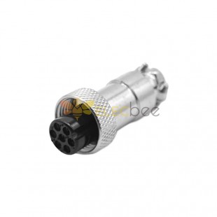 GX12 Aviation Plug  female 7pin straightcable line Solder Type IP67 whaterproof connector