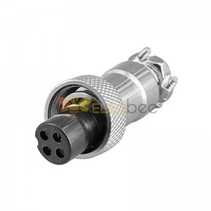 GX12 Aviation  connector  female 4pin Straightcable line Solder Type IP65 whaterproof connector