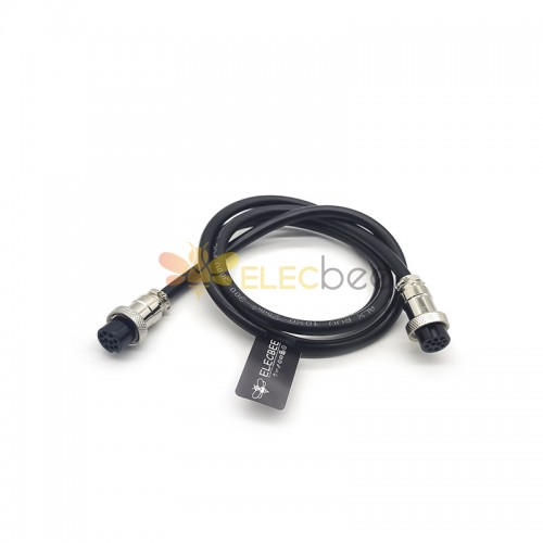 10pcs GX16 Aviation Connector  10pin  straight   Female  to straight  Female Butt-Joint Type with  1M Cable Butt-Joint Type