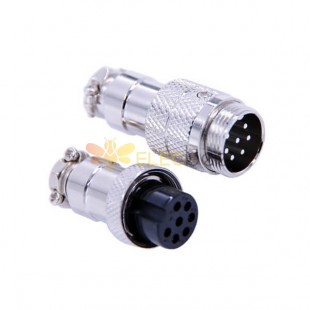 10pcs GX16 Conector De fiação conector conexão conector em linha reta 7 Pin Masculino Plug feminino