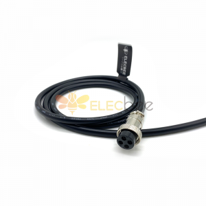 Conector de aviación GX16 tipo junta a tope hembra recta de 4 pines con cable de 1M