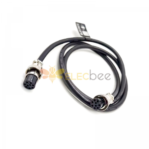 Conector de aviación GX16 de 9 pines hembra recta a hembra recta con cable de 1M