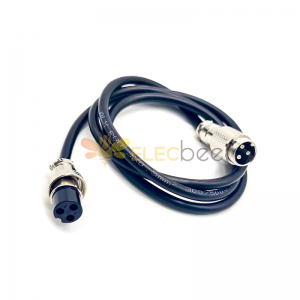 Conector de aviación GX16, macho recto de 3 pines a hembra recta con Cable de 1M