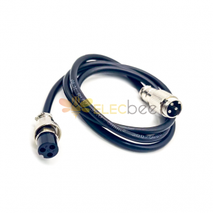 GX16 Aviation Connector  3pin  straight   Male  to straight  Female  with  1M Cable