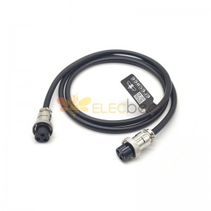 Conector de aviación GX16 de 3 pines hembra recta a hembra recta con cable de 1M