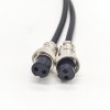 GX16-2芯母頭航空雙邊線母對母現場組裝插頭電纜線1M