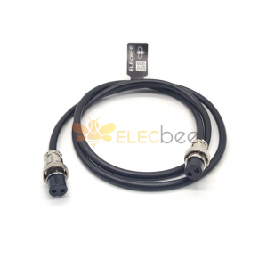 Conector de aviación GX16 de 2 pines hembra recta a hembra recta con cable de 1M