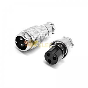 GX16 Aviation connector  Male and Female (one Pair) 3pin StraightButt-Joint Type Solder Type IP65 whaterproof connector