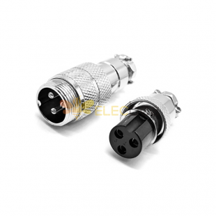 GX16 Aviation Plug and Socket  Male and Female (one Pair) 3pin straightButt-Joint Type Solder Type IP67 whaterproof connector