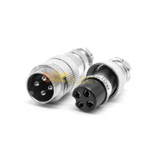 GX16 Aviation Plug and Socket  Male and Female (one Pair) 4pin straightButt-Joint Type Solder Type IP67 whaterproof connector