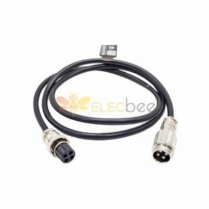 Conector de aviación GX16, macho recto de 4 pines a hembra recta con Cable de 1M