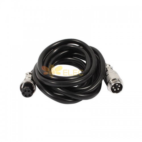 GX16 Aviation Connector  5pin  straight   Male  to straight  Female  with  1M Cable