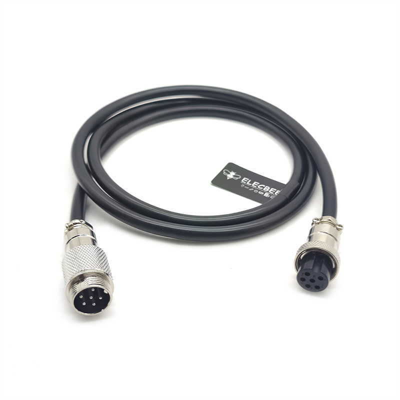 GX16 Aviation Connector  6pin  straight   Male  to straight  Female  with  1M Cable