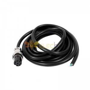 Conector de aviación GX16 tipo junta a tope hembra recta de 8 pines con cable de 1M