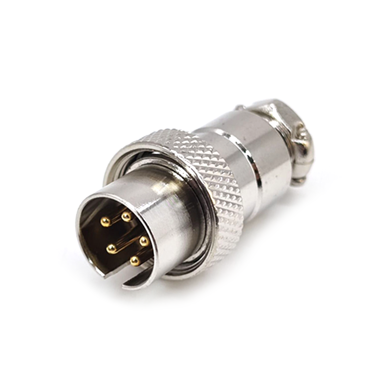 Reverse GX16 Aviation connector  male 5pin StraightPanel mount Solder Type IP65 whaterproof connector