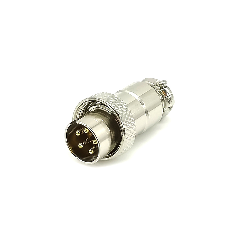 Reverse GX16 Aviation connector  male 5pin StraightPanel mount Solder Type IP65 whaterproof connector