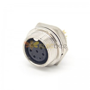 Reverse GX16 Aviation connector  female 7pin StraightPanel mount Solder Type IP65 whaterproof connector