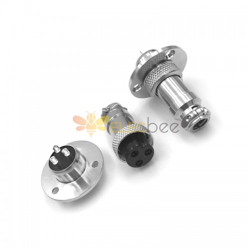 10sets GX16 Aviation connector  Male and Female (one Pair) 3pin StraightFlange Solder Type  connector