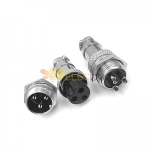 GX16 Aviation connector  Male and Female (one Pair) 3pin StraightPanel mount Solder Type IP65 whaterproof connector