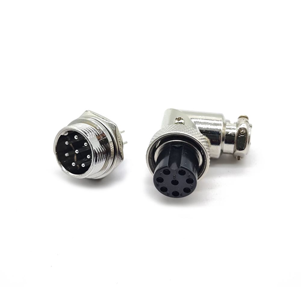 8P Aviation Connector GX16 Rechtwinkler Stecker und Sockel