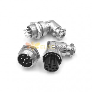 GX16 Aviation Plug and Socket  Male and Female (one Pair) 9pin Right anglePanel mount Solder Type IP67 whaterproof connector