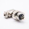 Aviation Connector GX16 5 broches Angled Metal Male Cable Plug Female Panel Receptacles 2 Holes flange