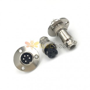 GX16 Aviation Plug and Socket  Male and Female (one Pair) 5pin straightflange Solder Type IP67 whaterproof connector