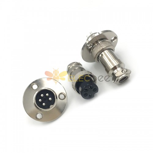 GX16 Aviation connector  Male and Female (one Pair) 5pin StraightFlange Solder Type IP65 whaterproof connector