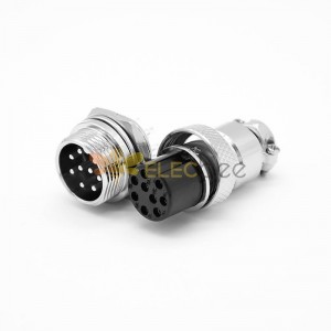 GX16 Aviation connector  Male and Female (one Pair) 9pin StraightPanel mount Solder Type IP65 whaterproof connector