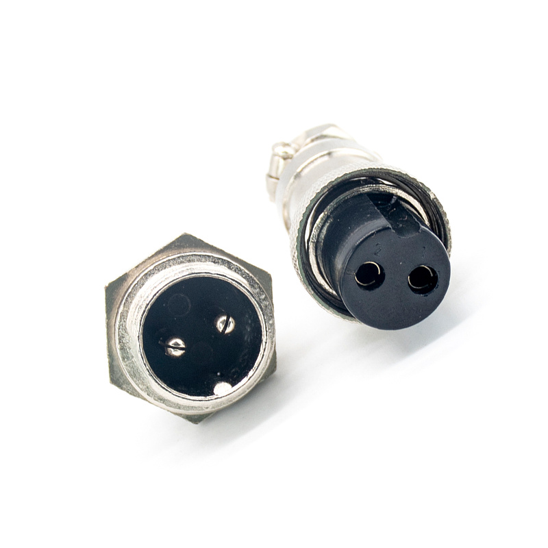 GX16 Aviation connector  Male and Female (one Pair) 2pin StraightPanel mount Solder Type IP65 whaterproof connector