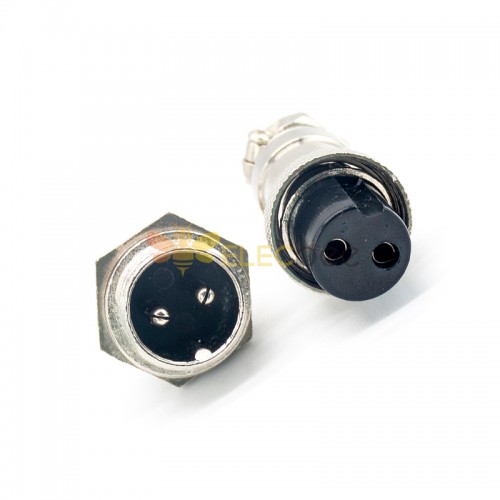 GX16 Aviation connector  Male and Female (one Pair) 2pin StraightPanel mount Solder Type IP65 whaterproof connector