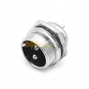 GX16 Aviation Socket  male 2pin straightPanel mount Solder Type IP67 whaterproof connector