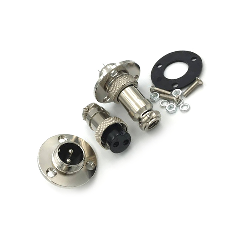 GX16 Aviation connector  Male and Female (one Pair) 2pin StraightFlange Solder Type IP65 whaterproof connector