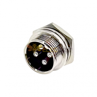 GX16 Aviation Socket  male 4pin straightPanel mount Solder Type IP67 whaterproof connector