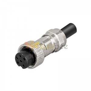 GX16 Aviation connector  female 6pin Straightcable line Solder Type IP65 whaterproof connector