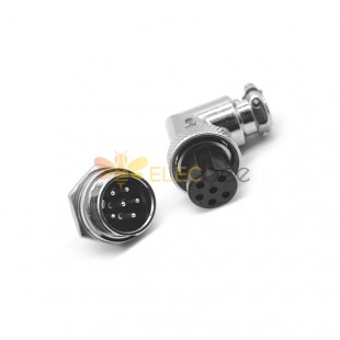 GX16 Aviation Plug and Socket  Male and Female (one Pair) 6pin Right anglePanel mount Solder Type IP67 whaterproof connector