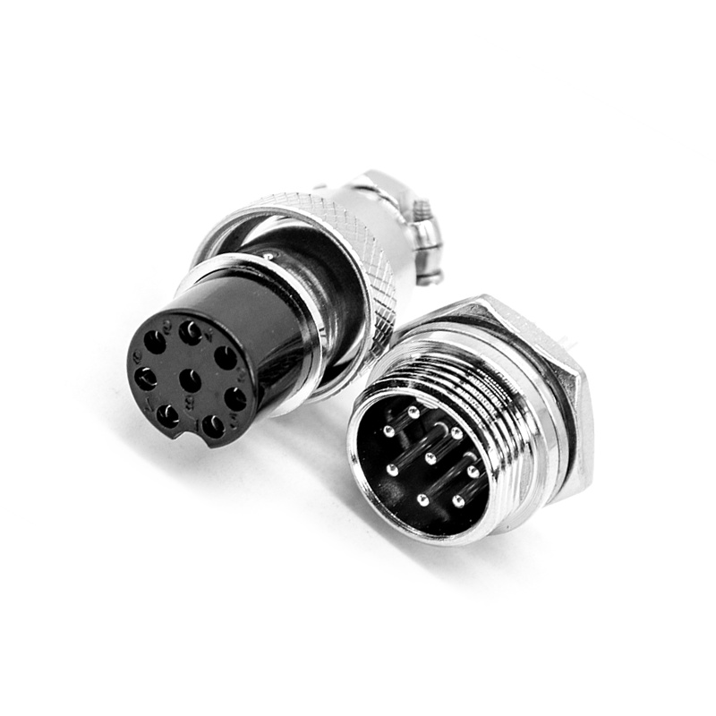 GX16 Aviation connector  Male and Female (one Pair) 8pin StraightPanel mount Solder Type IP65 whaterproof connector