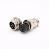 GX16 9 Pin Conector Straight Standard Type Female Pulg to Male Socket Rear Bulkhead Tipo de solda para cabo