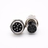 GX16 9 Pin Conector Straight Standard Type Female Pulg to Male Socket Rear Bulkhead Tipo de solda para cabo